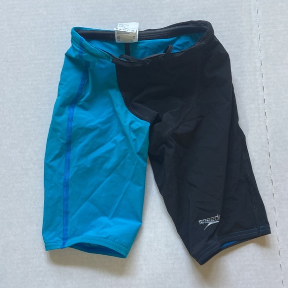 Speedo swimming competition tech suit black/Aqua sz 22 Lot of 2 jammer - Picture 4 of 5